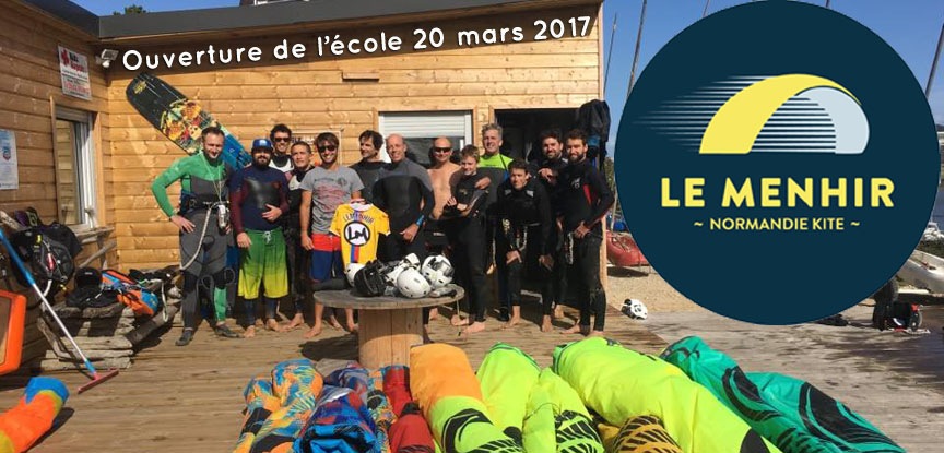 Ouverture de l'école de kitesurf le menhir normandie kite