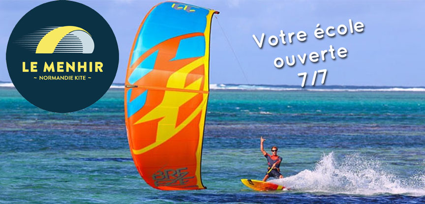 L'école de kitesurf Le Menhir Normandie Kite est ouverte